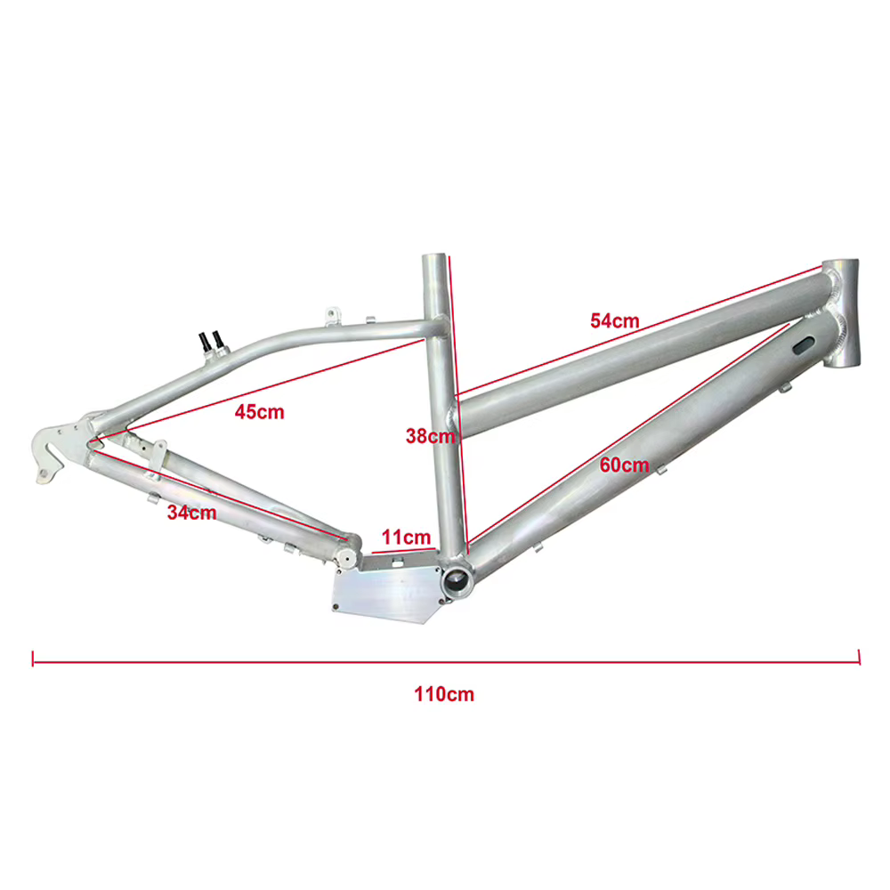 Cadre de vélo de route adapté au cadre de vélo électrique de 24 pouces en alliage d'aluminium, convient à la fourche droite et conique, solide et Durable pour la construction électrique