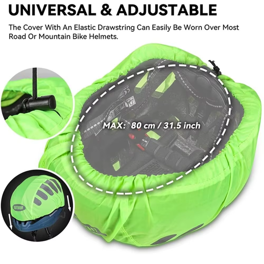 Couverture de casque de vélo à bande réfléchissante