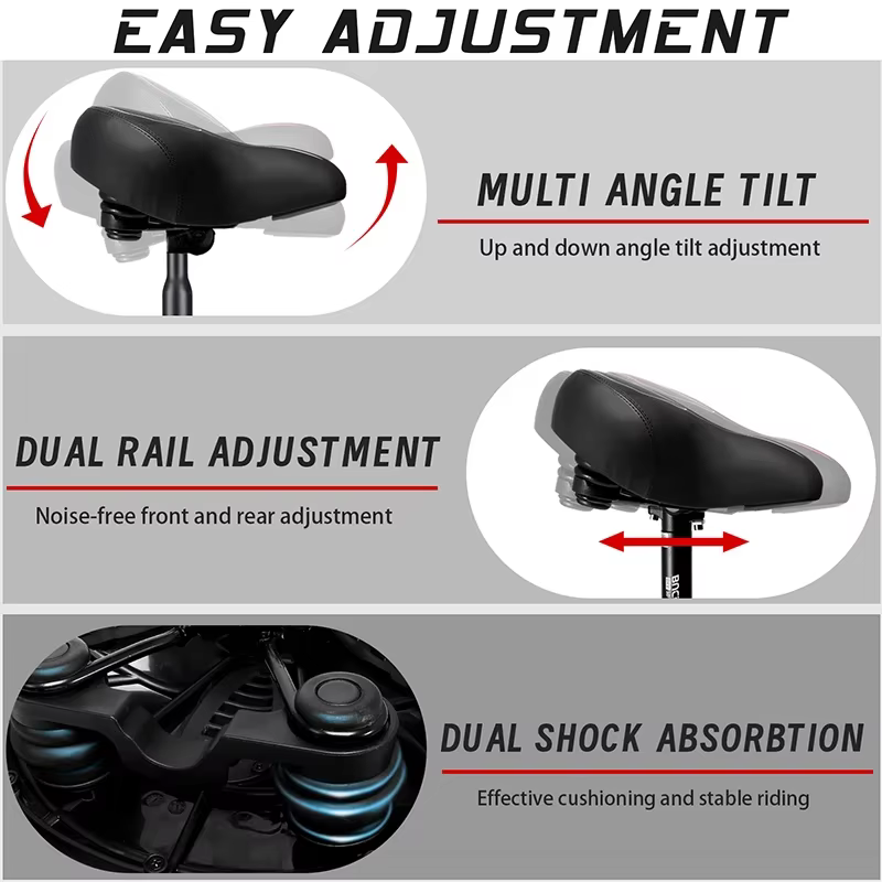 BUCKLOS selle de vélo surdimensionnée absorption des chocs élargir épaissir