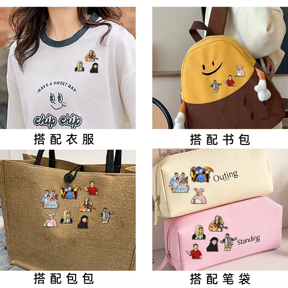8 Pièces Broches Personnages de Dessins Animés et Anime Friends, Épingles en Émail Mignonnes, Badges Métalliques pour Sac à Dos et Vêtements, Accessoires de Mode, Bijoux Cadeau