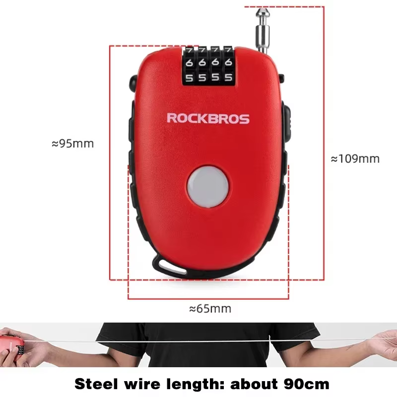 ROCKBROS Portable mot de passe vélo serrure moto casque fil