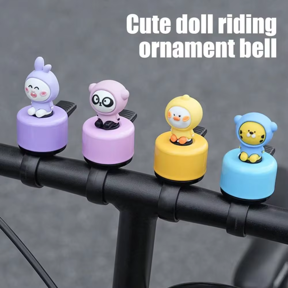 Mini cloche de vélo pliante avec motif animal de dessin animé