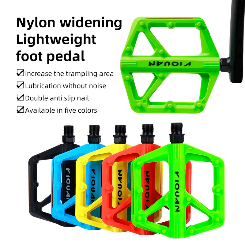 Pédales de vélo plates antidérapantes 9/16' avec roulement en nylon
