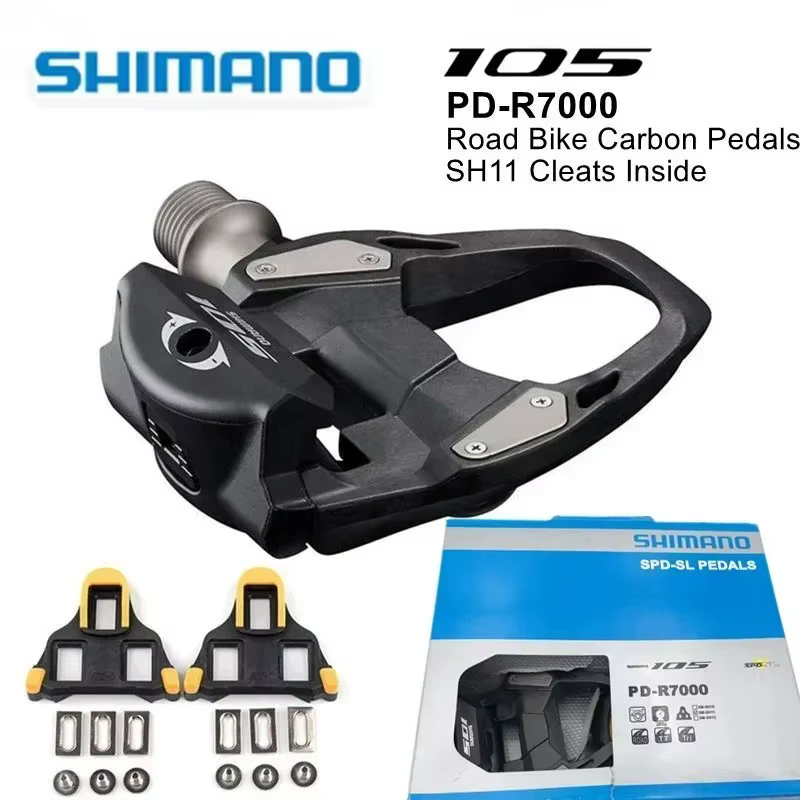 Pédales de vélo de route SHIMANO Performance 105 R7000 Pro - Conception à un seul côté avec jeu de caleçons SH11