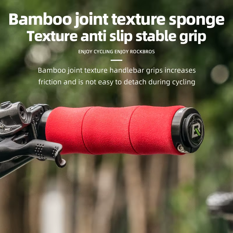 Poignées de guidon en bambou avec bouchon anti-poussière pour vélo