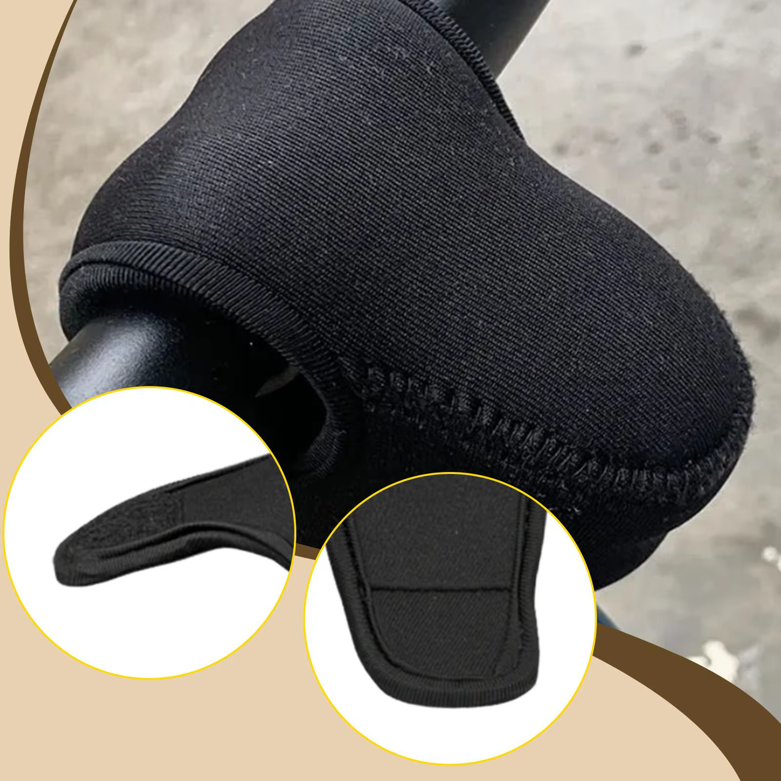 Couverture de tige de vélo d'équilibre pour enfants, anti-collision, facile à installer, noire