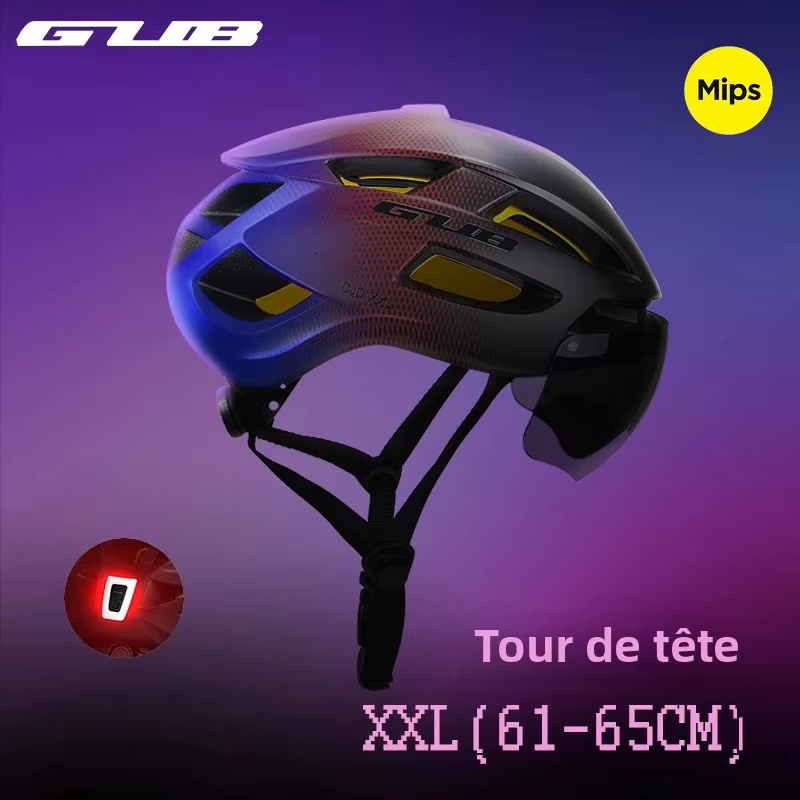 GUB 61-65 cm casque de vélo de route avec feu arrière MIPS vtt