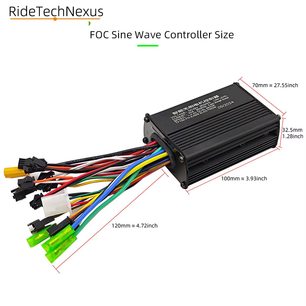 Contrôleur de moteur sans balais à onde sinusoïdale 36V 48V 60V 25A 500W 750W pour vélo électrique