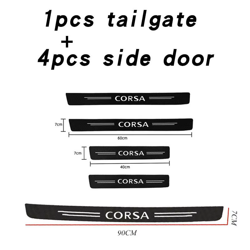 Protection de seuil de porte de voiture tendance, couvre-pédale de bienvenue, bande anti-salissure et anti-rayures pour accessoires Opel Corsa