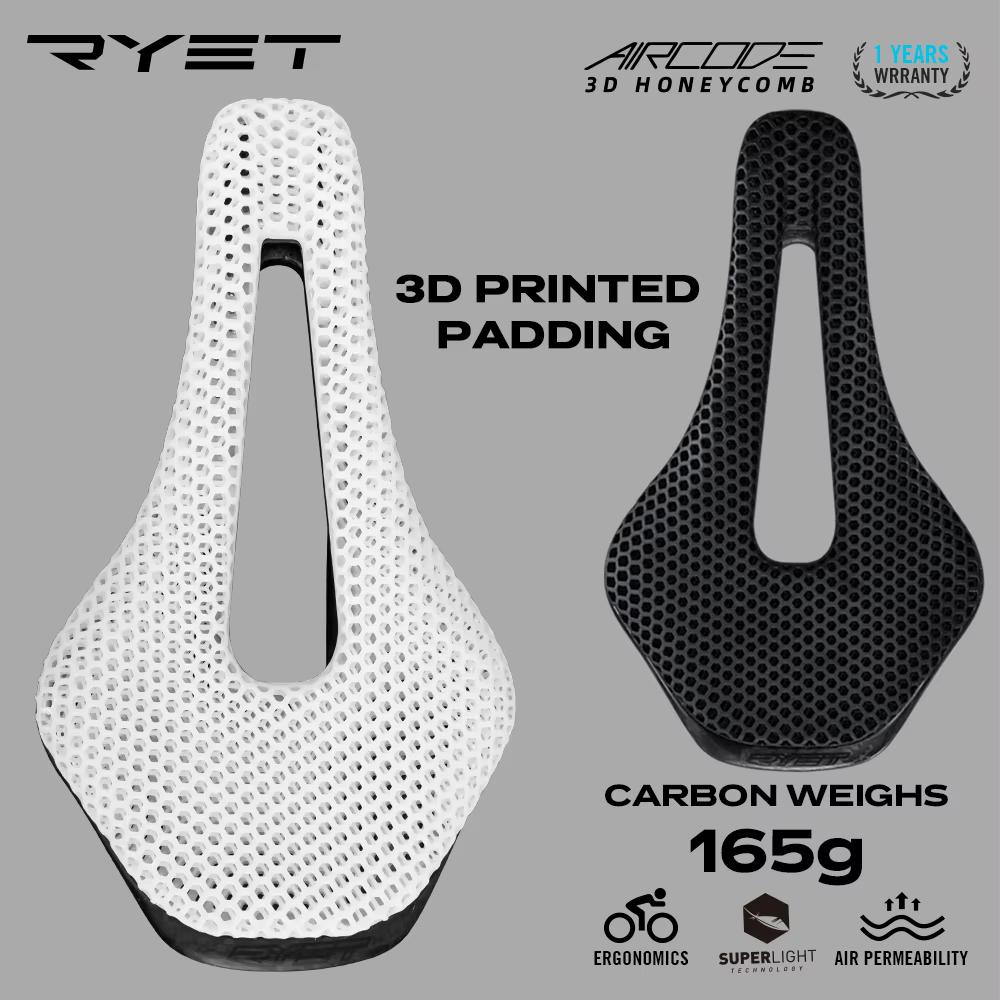 RYET 3D imprimé selle de vélo ultraléger en Fiber de carbone creux confortable respirant vtt gravier