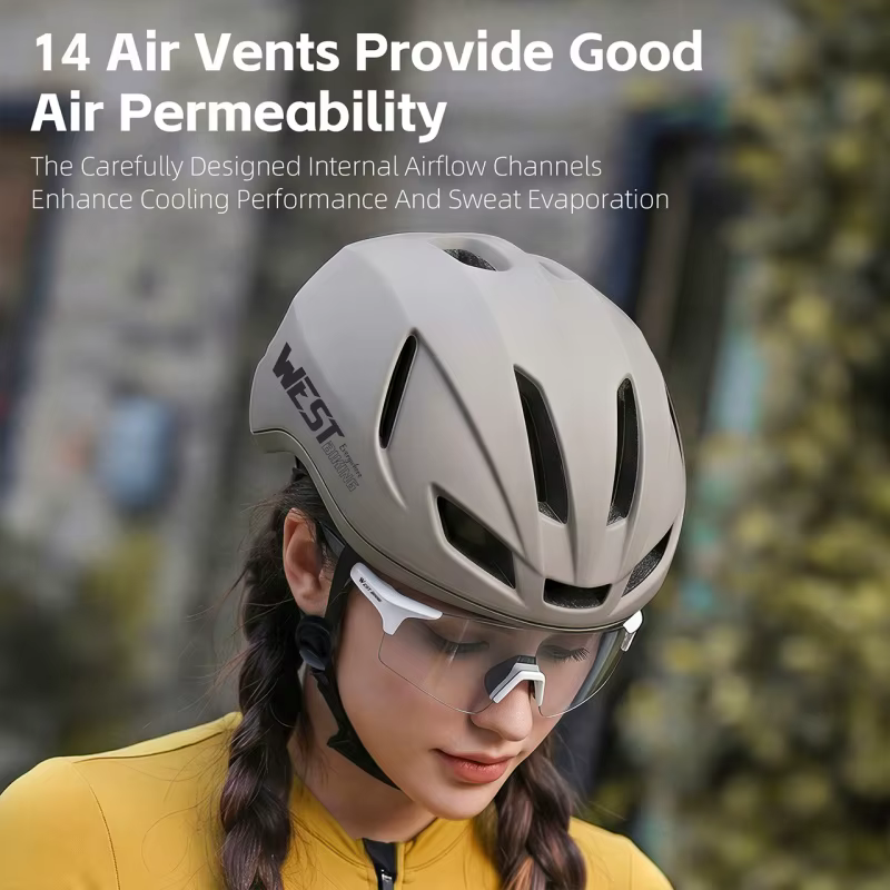 Casque de vélo pour femme WEST BIKING avec éclairage arrière