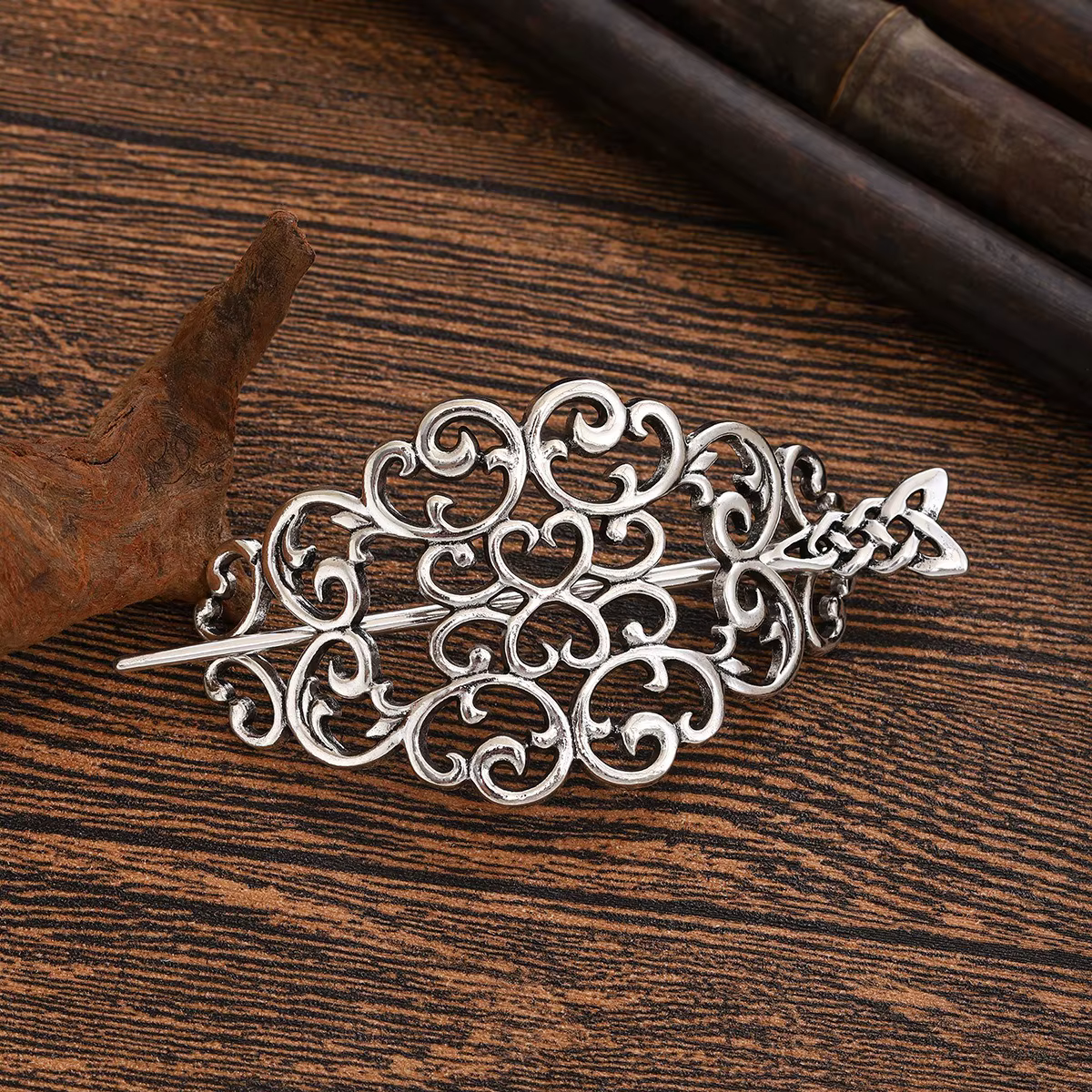 1pc mode Vintage argent filigrane cheveux toboggan complexe défilement conception gothique Style médiéval accessoire de cheveux parfait académique