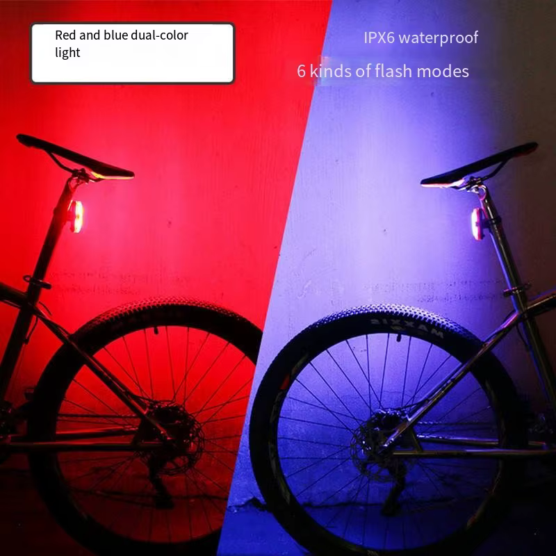 Feu arrière de vélo - Feu de vélo 5 modes rouge/bleu