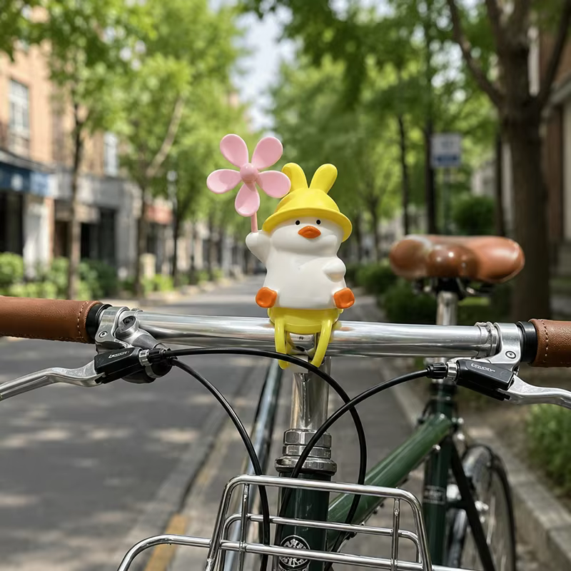 Adorable accessoire de vélo électrique en forme de canard jaune - Décoration