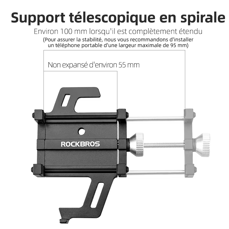 ROCKBROS – support de téléphone pour moto et vélo électrique en alliage d'aluminium cinq griffes mécanique CNC