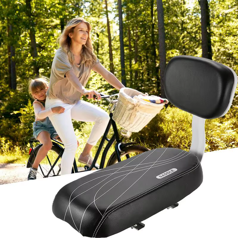 Siège arrière de vélo en cuir PU résistant à l'eau