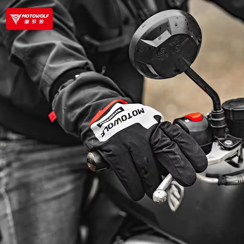 Gants de moto imperméables chauds pour hommes