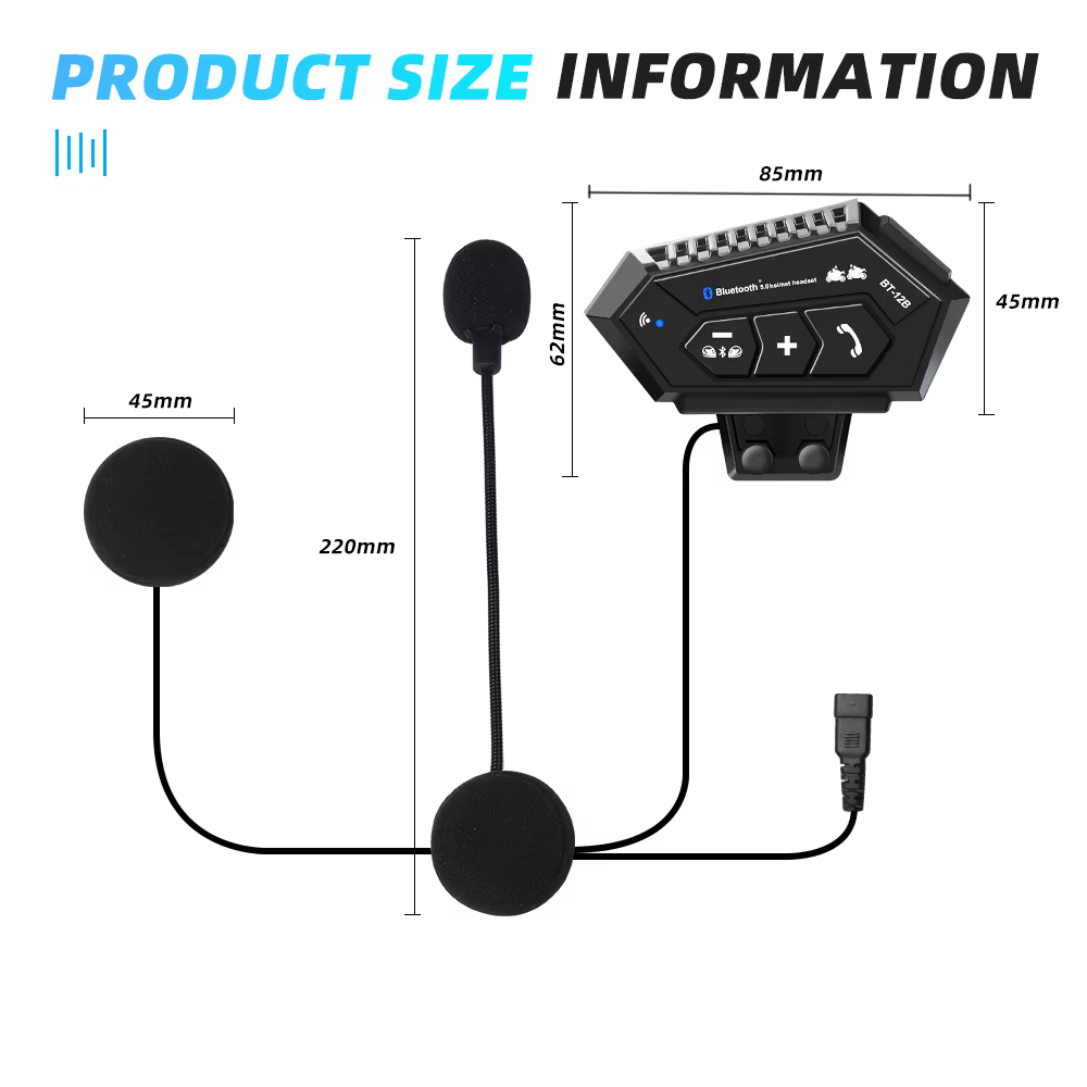 Casque de moto casque Bluetooth écouteur sans fil mains libres micro casque lecteur de musique commande vocale pour motocycliste