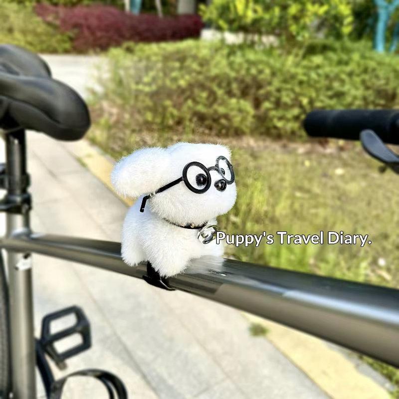 CA 1 pièce, nouveau pendentif décoratif en peluche chiot mignon pour guidon de vélo