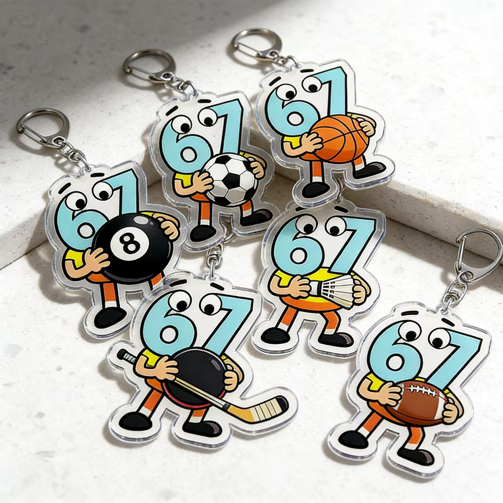 Porte-clés amusants 6 7 Six Sept, accessoires de sac, porte-clés Meme 67, basketball, football, hockey, bijoux, cadeaux pour amis