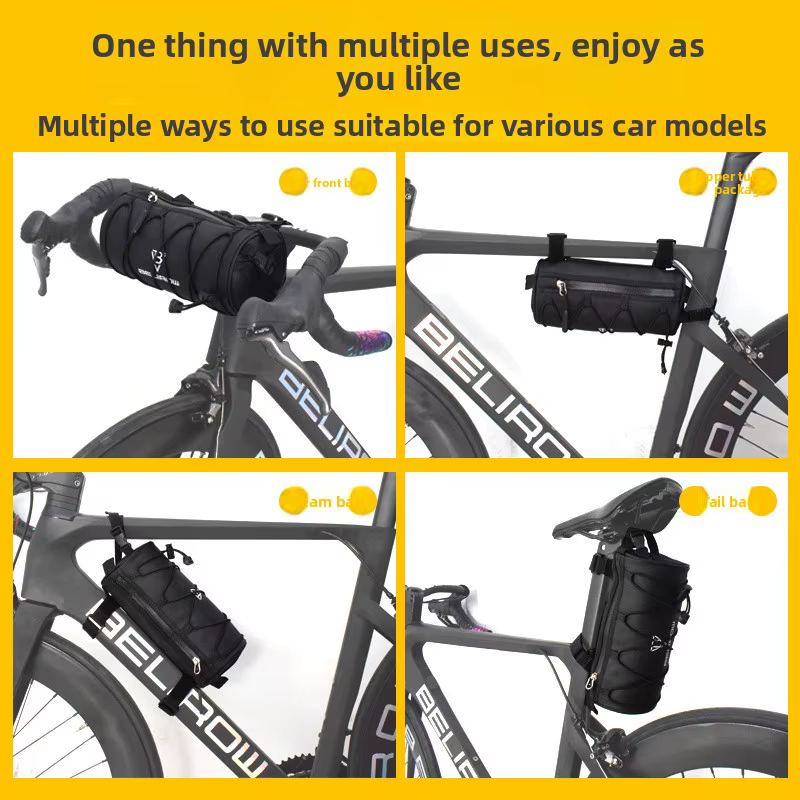 Sac de guidon de vélo 2L/5L | Rouleau de rangement pour cadre avant