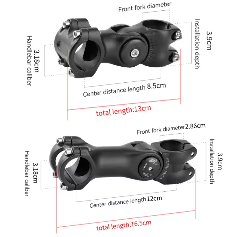 Tige de vélo guidon réglable en alliage d'aluminium 31.8mm rehausseur de hauteur 85 120mm pour VTT