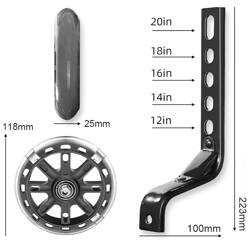 Roues d'entraînement de vélo pour enfants