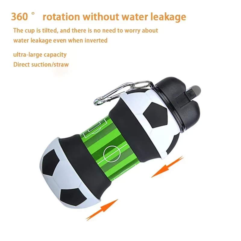 Tasse d'eau pliante, bouilloire de sport de plein air, ménage en Silicone, créative, Portable, Anti-chute, Anti-fuite, tasse d'eau pour enfants