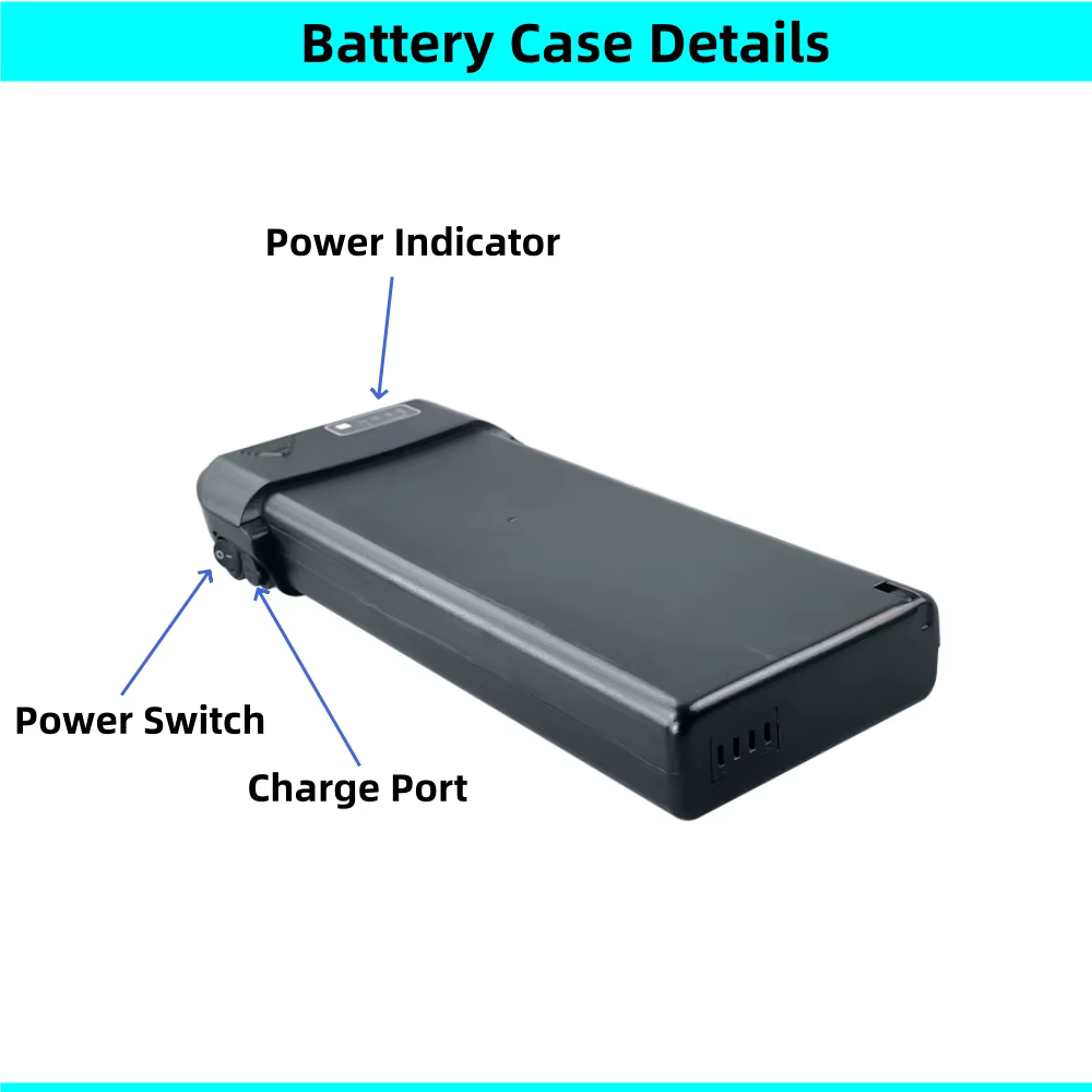 36V support arrière vélo de ville Ebike boîtier de batterie 24v 36v 48V 40 pièces 18650 cellules