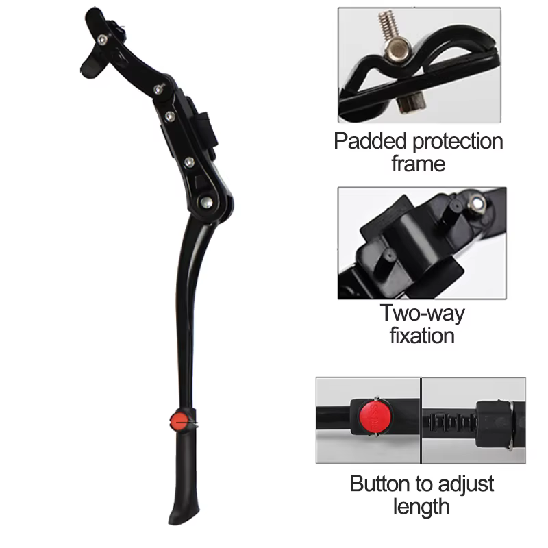 Béquille réglable en aluminium pour VTT et vélo de route
