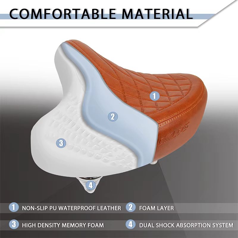 BUCKLOS selle de vélo surdimensionnée ergonomique élargir épaissir