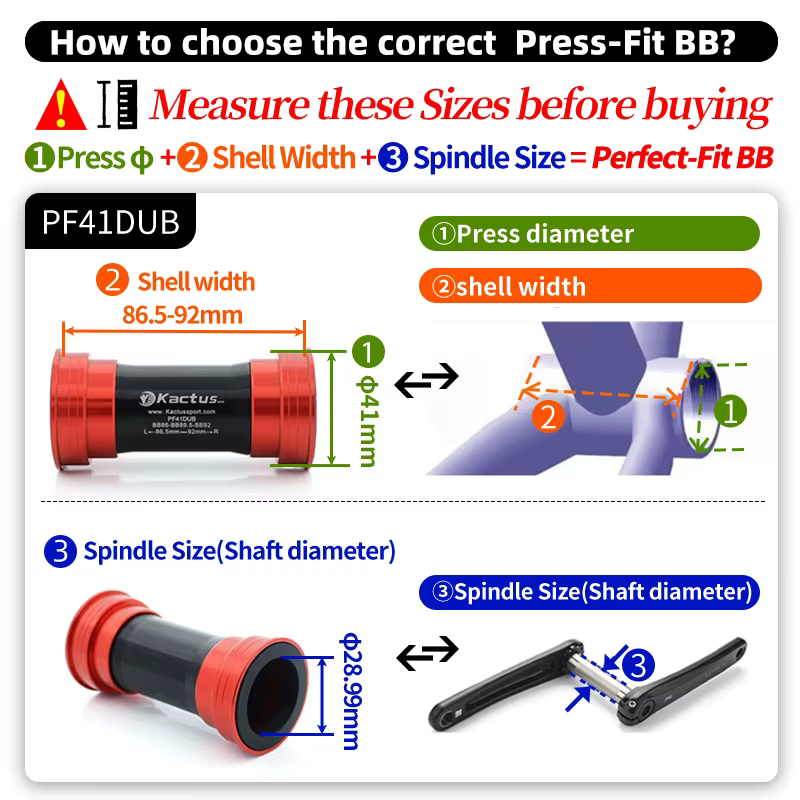 BB86 92 supports de pédalier Pressfit vtt vélo de route BB PF4130 PF41-DUB cadre coque 86.5-92mm pour Shimano/SRA