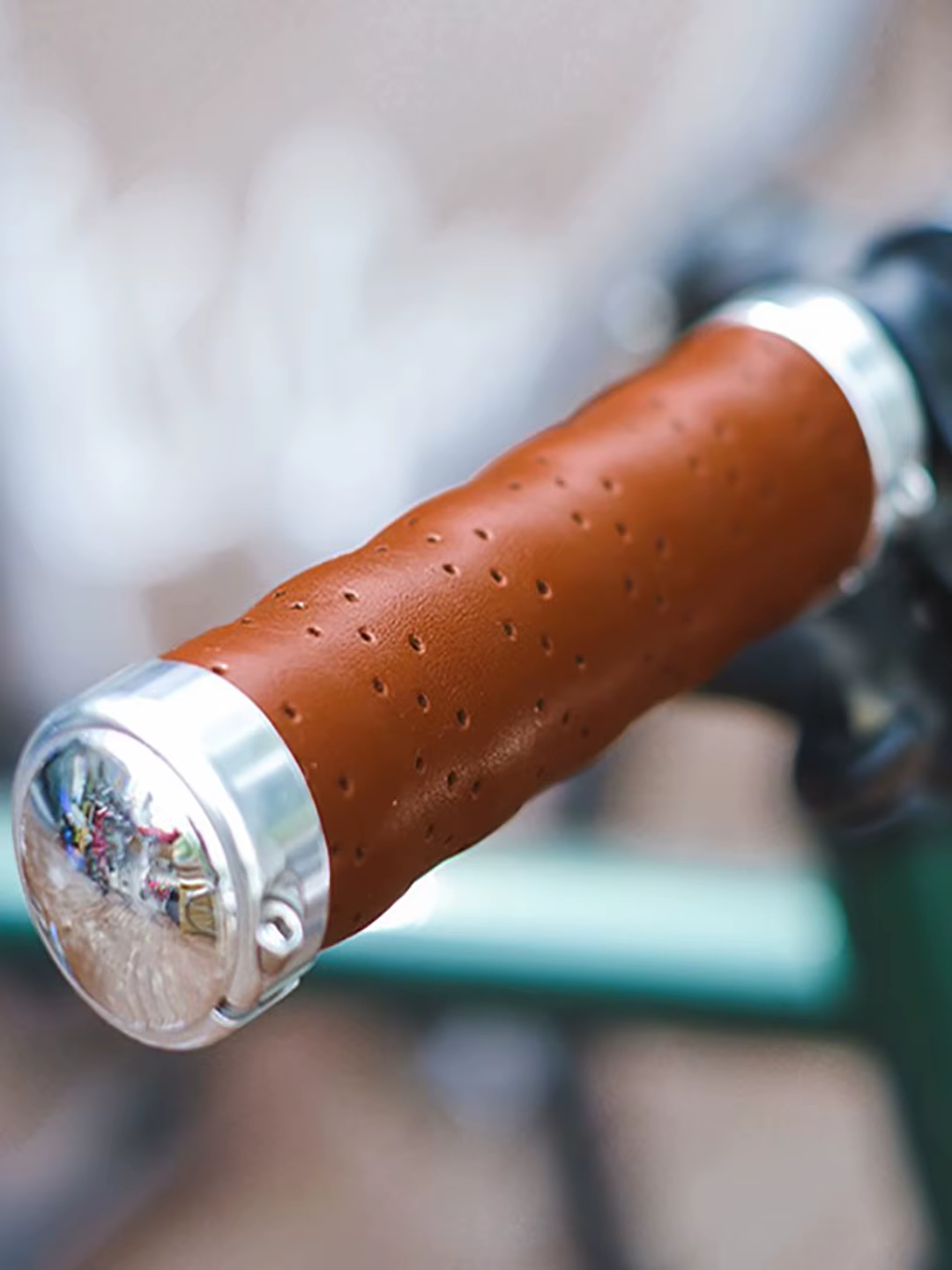 Poignée de vélo vintage en cuir ultra fibre