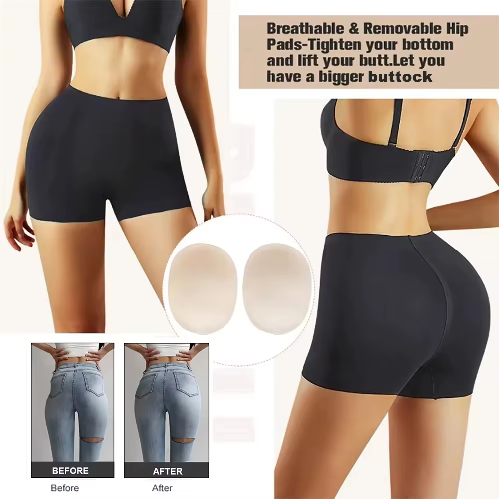 Culottes rembourrées pour femmes, effet push-up fessier, type boyshort, avec rembourrage pour les creux des hanches, gaine sculptante amincissante ventre, sans couture, rehausseur de hanches