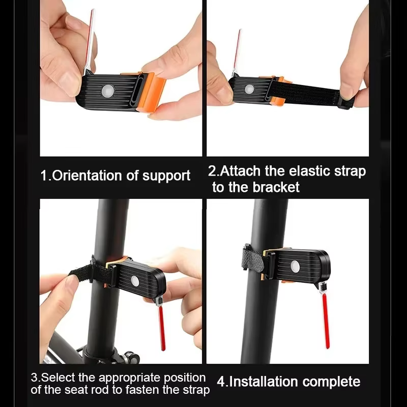 Feux arrière de vélo lampe à eau courante Rechargeable