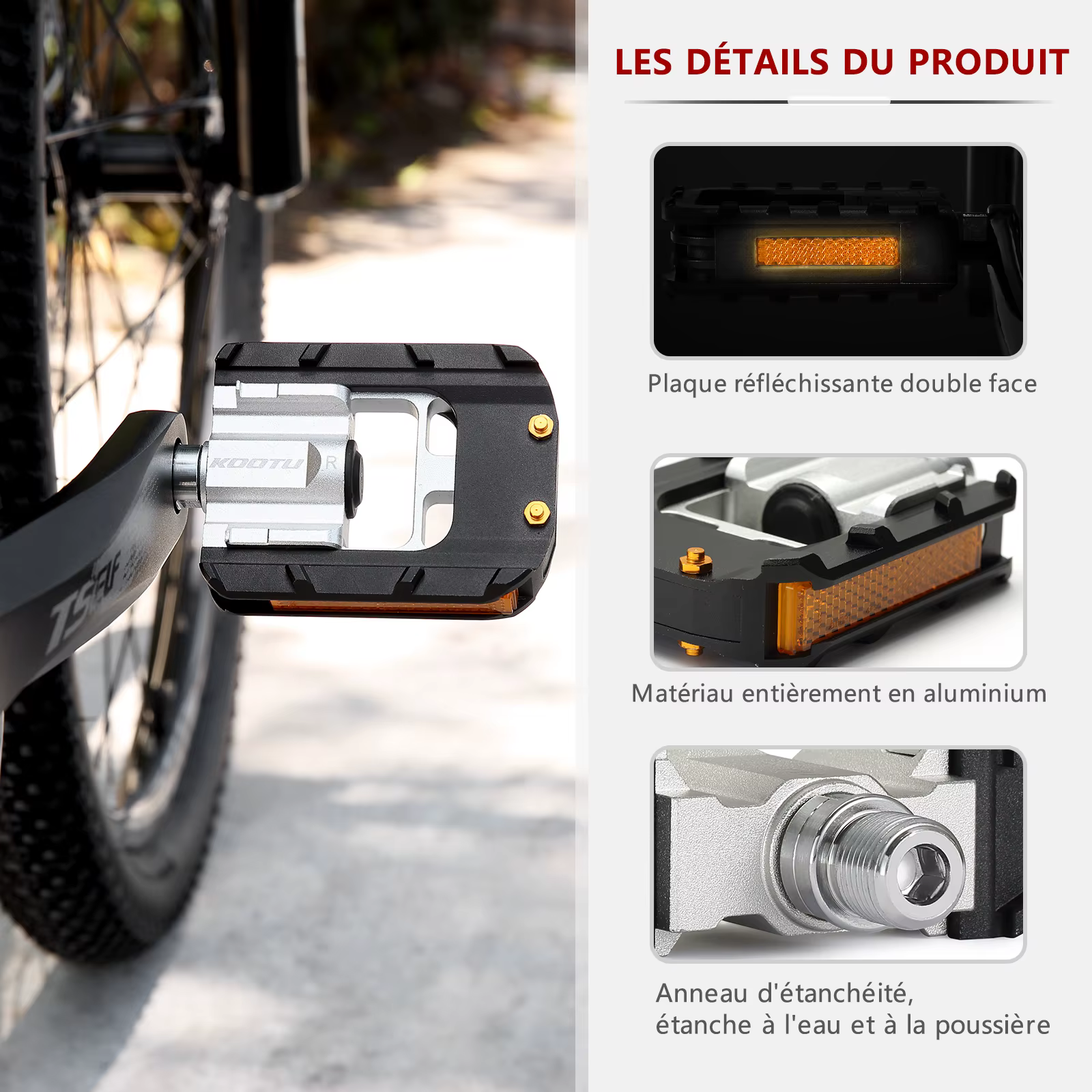 SAVA-Pédale de vélo pliable coordonnante, accessoires de vélo universels, 9/16