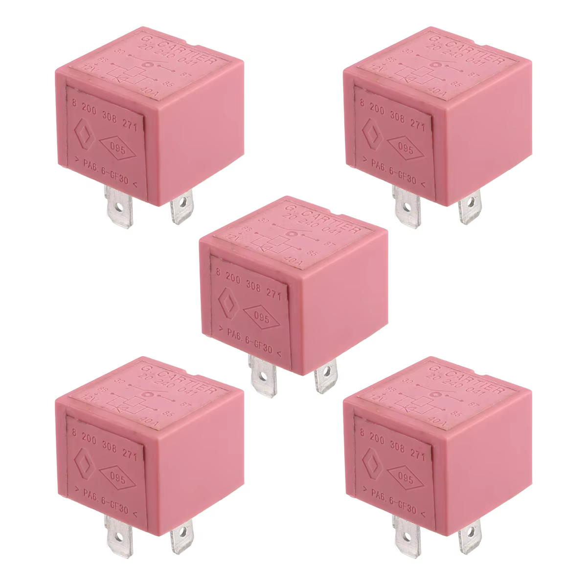 Accessoires de voiture 5 pièces 20240041 relais de voiture 4 broches pour Renault Clio Trafic Megane Vivaro Nissan 8200308271 accessoires automobiles