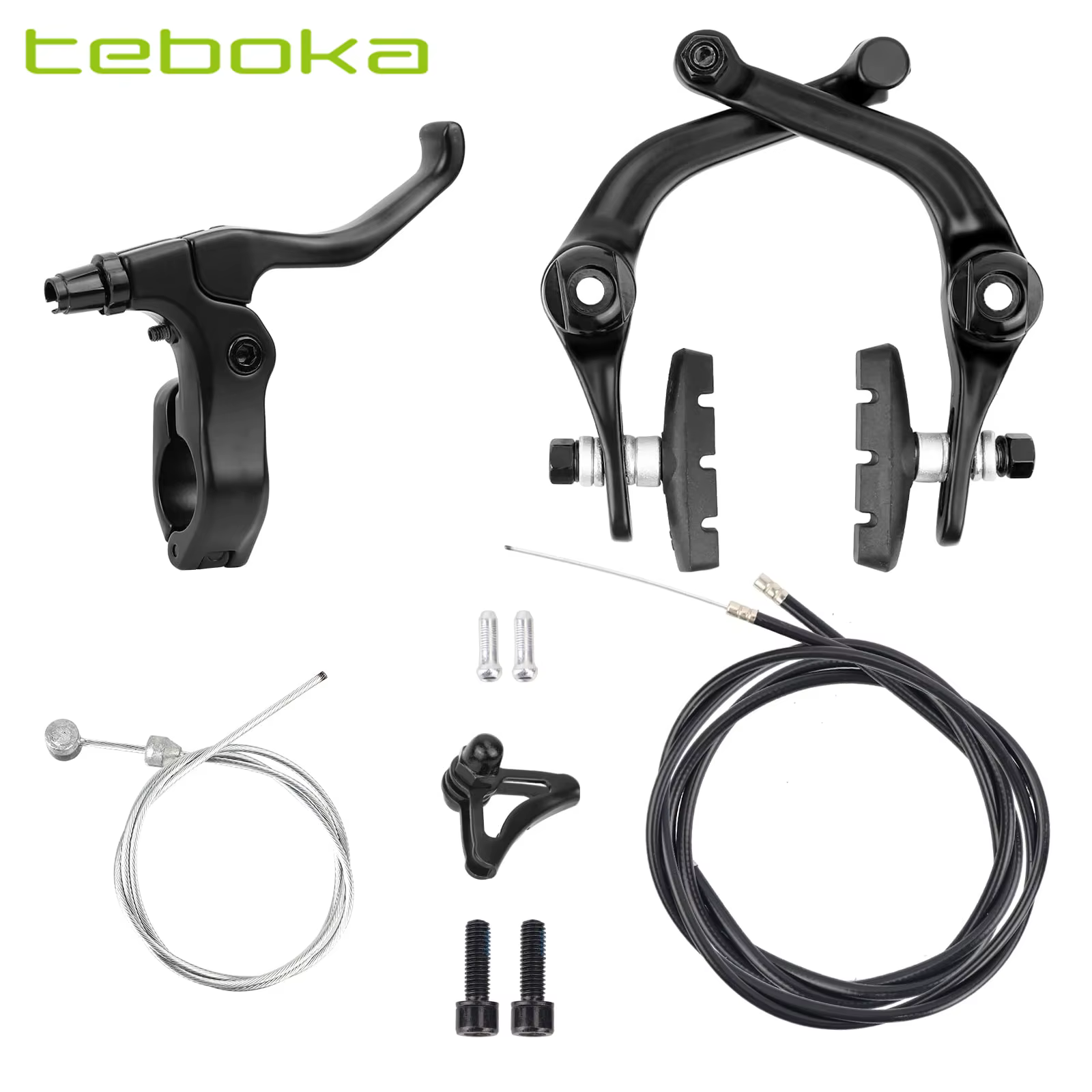 TEBOKA BMX jeu de freins arrière de vélo levier de frein droit en alliage d'aluminium avec câbles et plaquettes