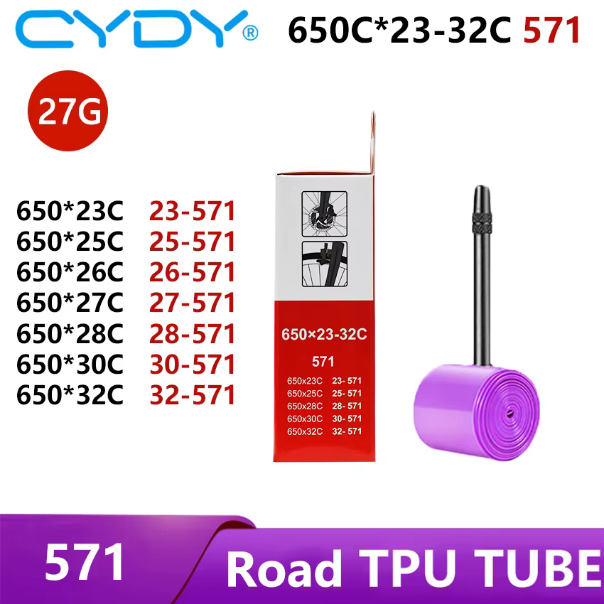 CYDY vélo de route TPU chambre à air 650x23C 25C 26C 27C 28C 30C 32C