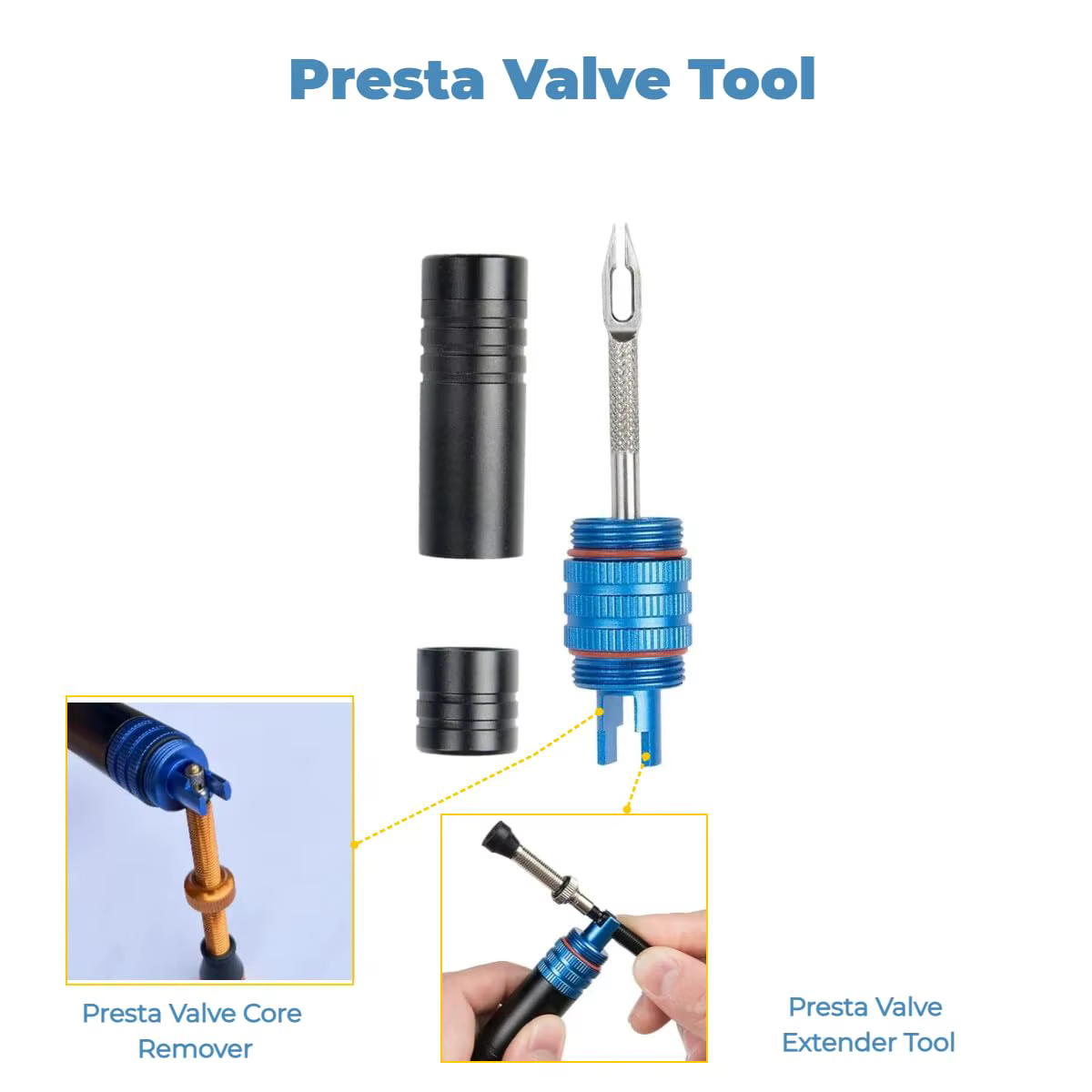Kit de réparation de pneus de vélo sans chambre à air - Ensemble d'outils portables