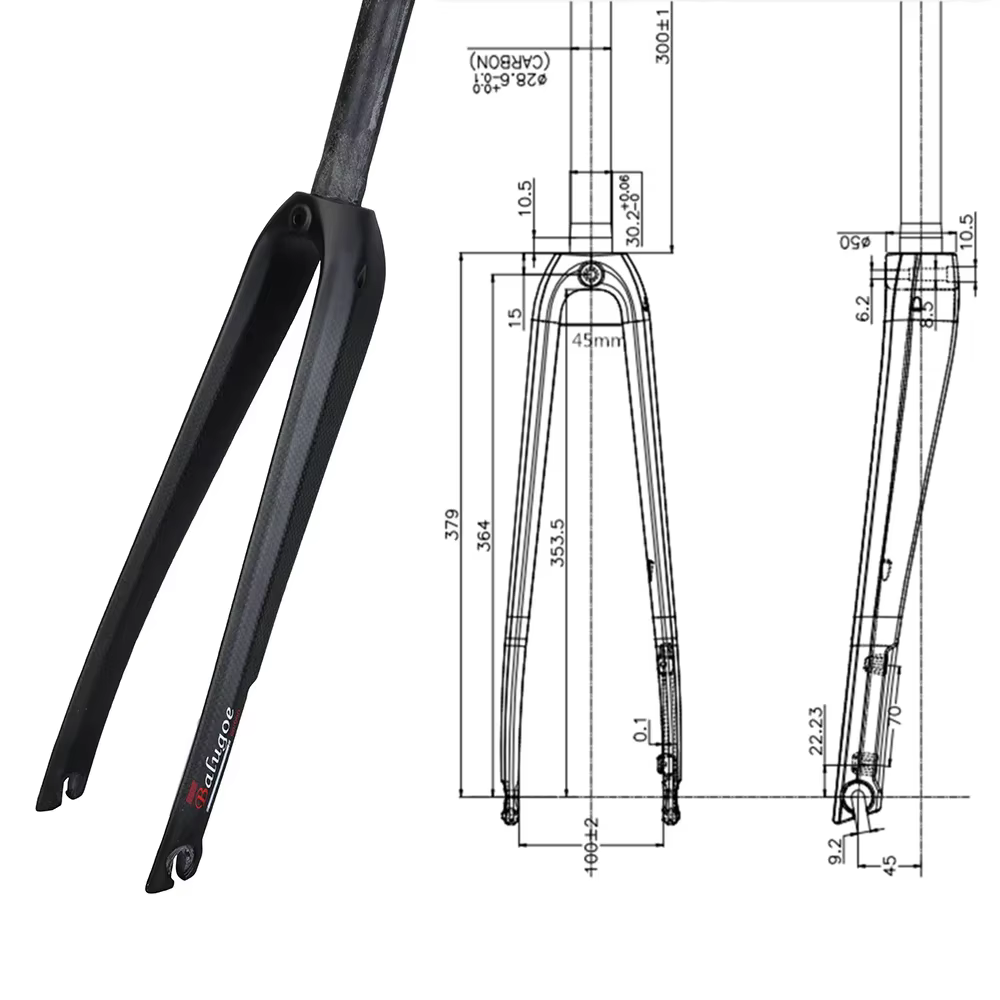 Fourche de vélo tout carbone à freinage direct