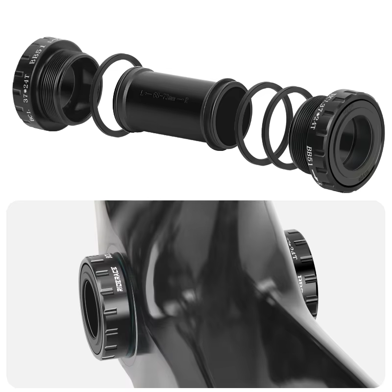 RIDERACE support de pédalier de vélo roulement scellé 24MM BB SET BC1.37-24T BB51 BB52 filetage 68-73mm pour arbre central de VTT