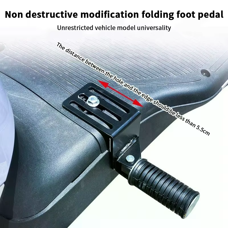 Coussinets de jambes avant pour vélos électriques : lot de 2 repose-pieds pliants en métal antidérapants