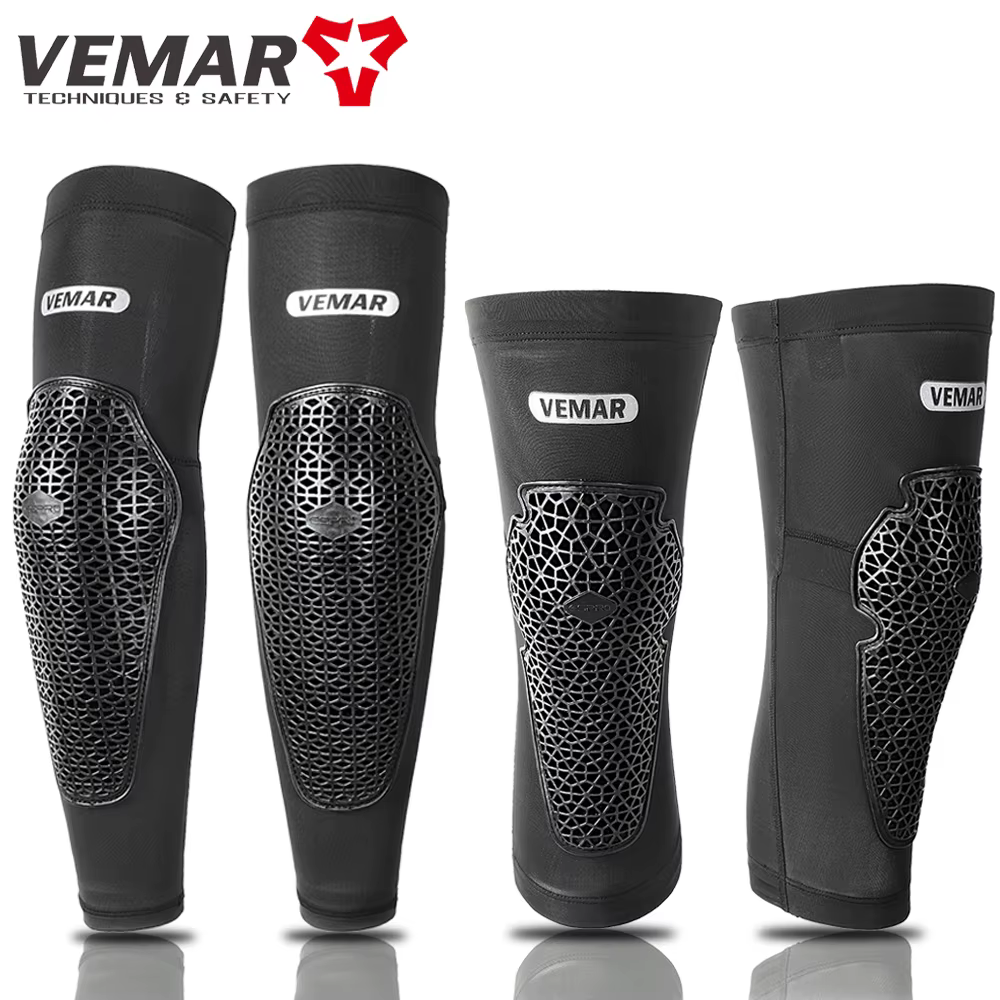 VEMAR réfrigéré Anti-chute Moto genouillères haute élasticité Motocross genouillère DH ATV vtt cyclisme Moto manches genouillères