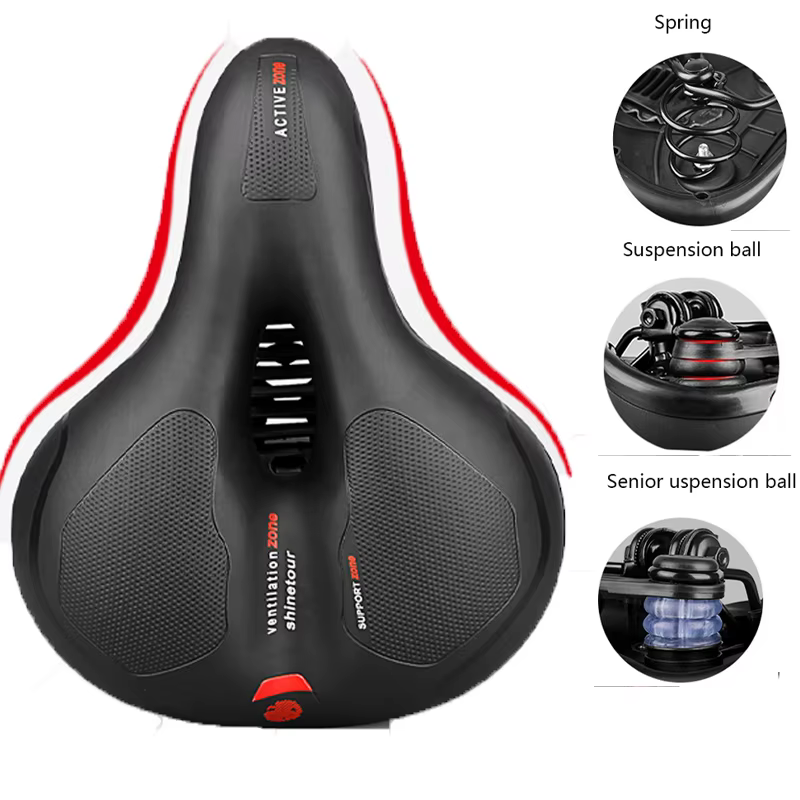 Selle de vélo creuse réfléchissante absorbant les chocs