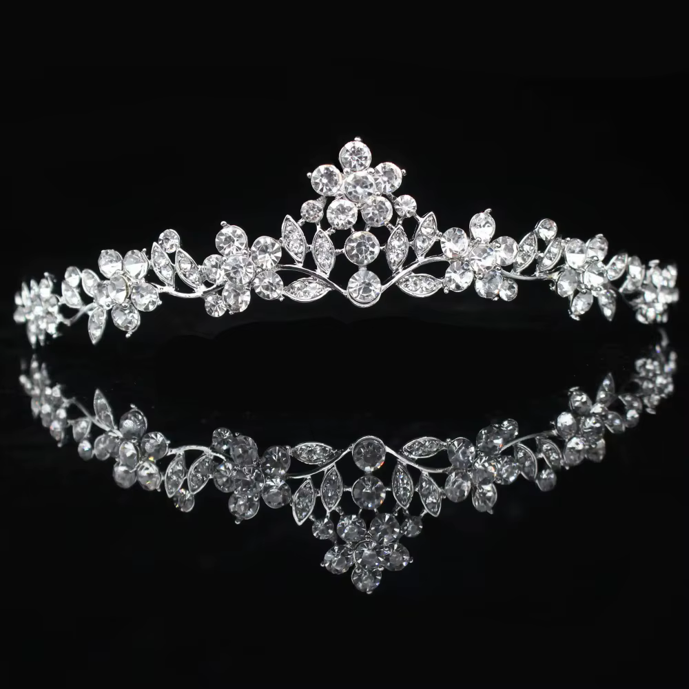 Diadème de Mariée de Luxe, Tiare de Princesse en Cristal, Accessoire Cheveux pour Mariage, Bal de Promo et Concours de Beauté pour Femme
