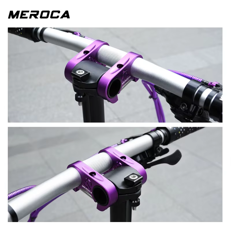 Tige de guidon de vélo MEROCA 25.4 pour vélo pliant Brompton DAHON 412 SP8, double tige à montage direct, rehausseur de guidon réglable