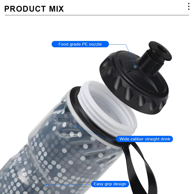 Bouteille d'eau de vélo double couche thermique garder chaud froid Portable vtt