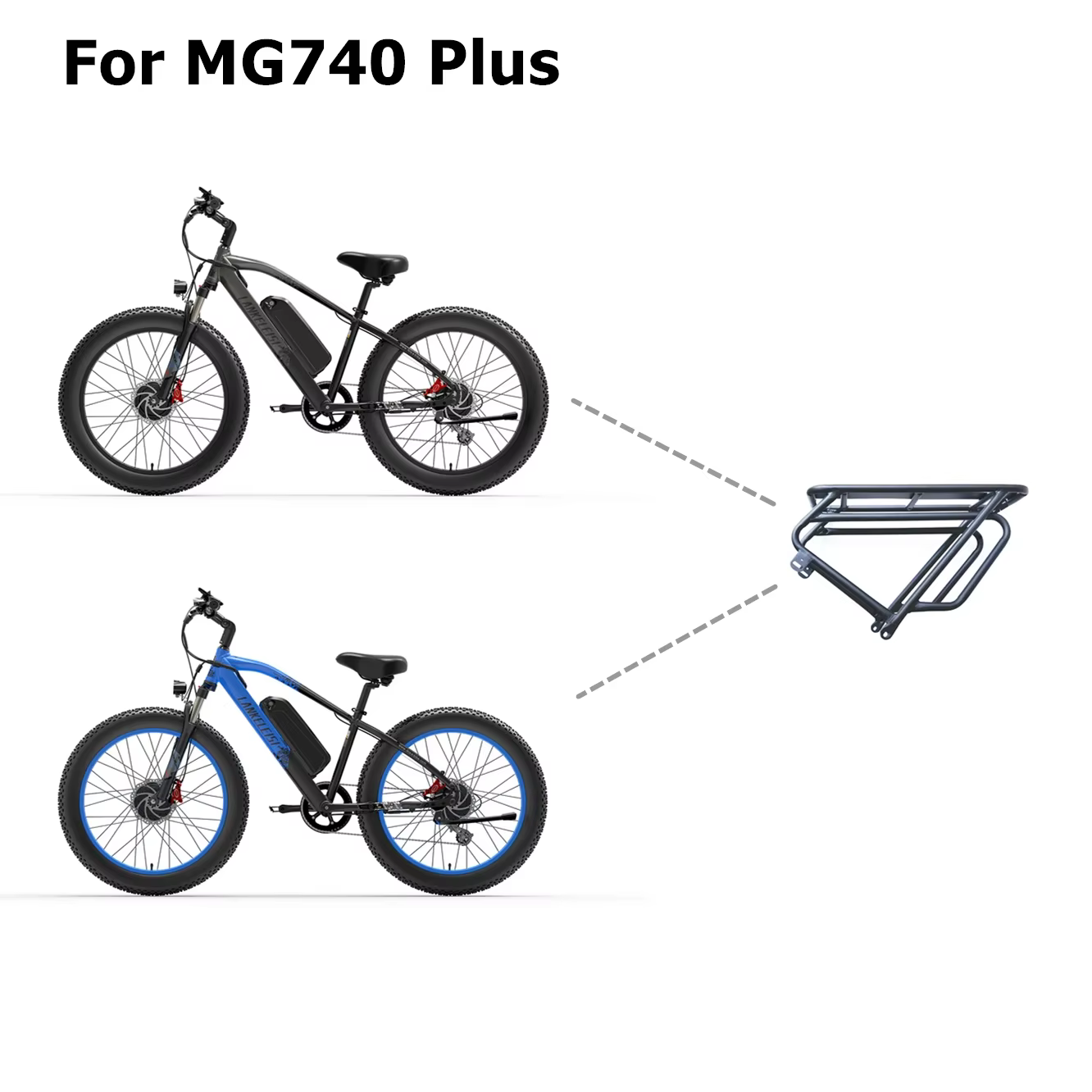 Porte-bagages arrière pour vélo électrique Lankeleisi RV800 Plus / X2000Plus/X3000Plus/XC4000/XT750Plus/MG740Plus/MG600