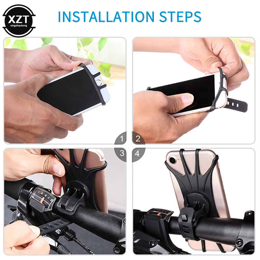 Support pour téléphone portable pour scooter de vélo 360 ° Poignée rotative
